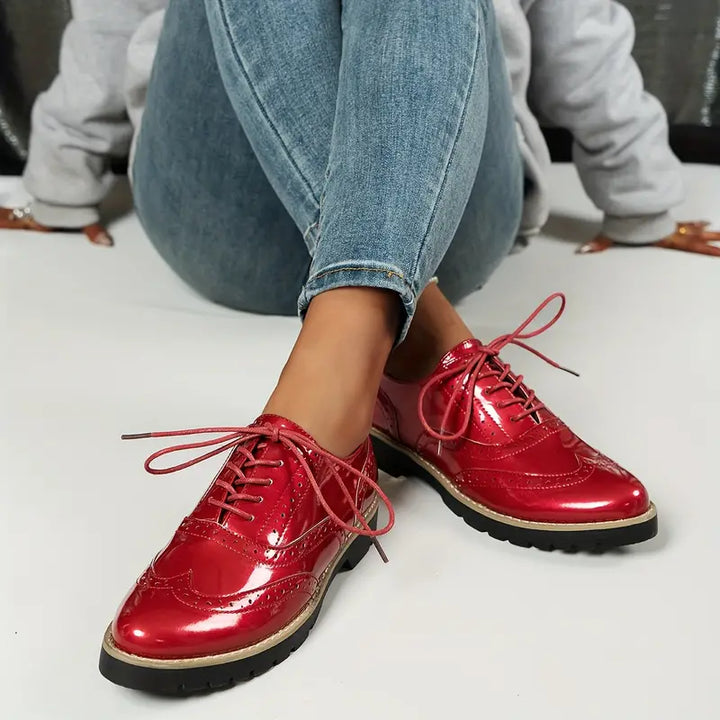 Nord Taschen | Lackschuhe Im Oxford-Stil mit Klobiger Sohle für Damen