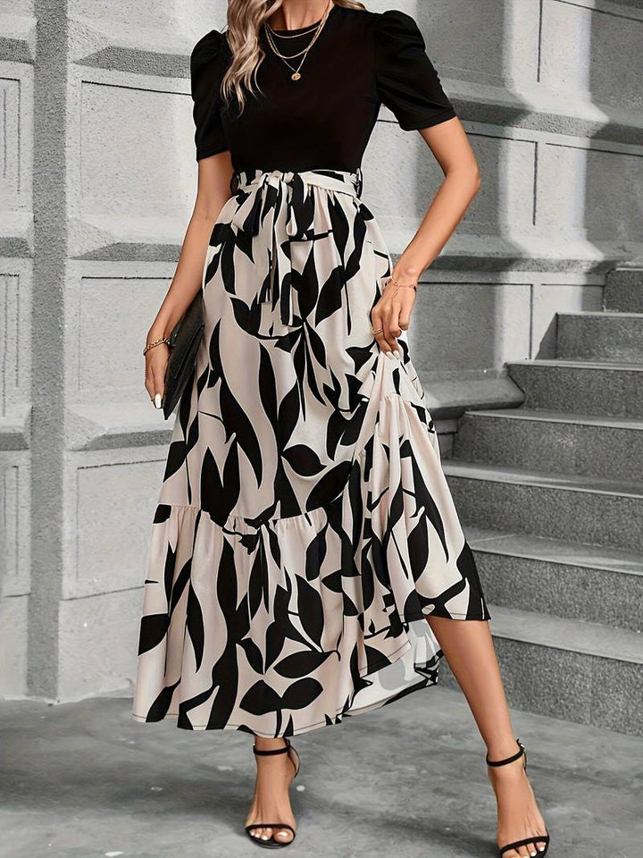 Kleid mit Floralem Druck und Rundhalsausschnitt