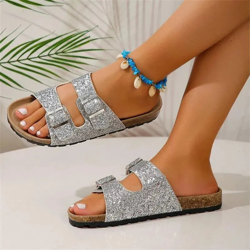 Slippers mit Doppelter Schnalle