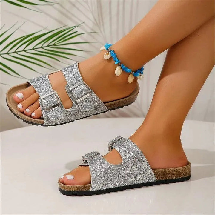 Slippers mit Doppelter Schnalle