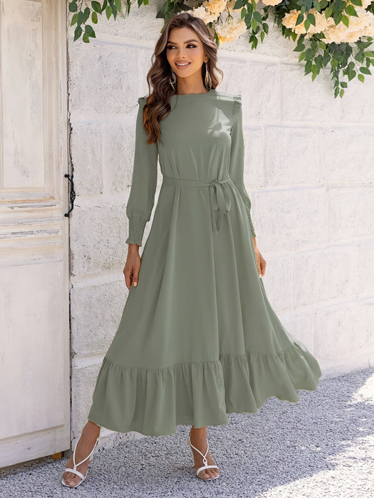 Maxikleid mit Bindegürtel - Leila - Vittorelli