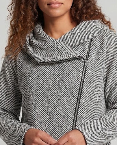 Unisex Oversized Kapuzenjacke mit asymmetrischem Reißverschluss Nord Taschen