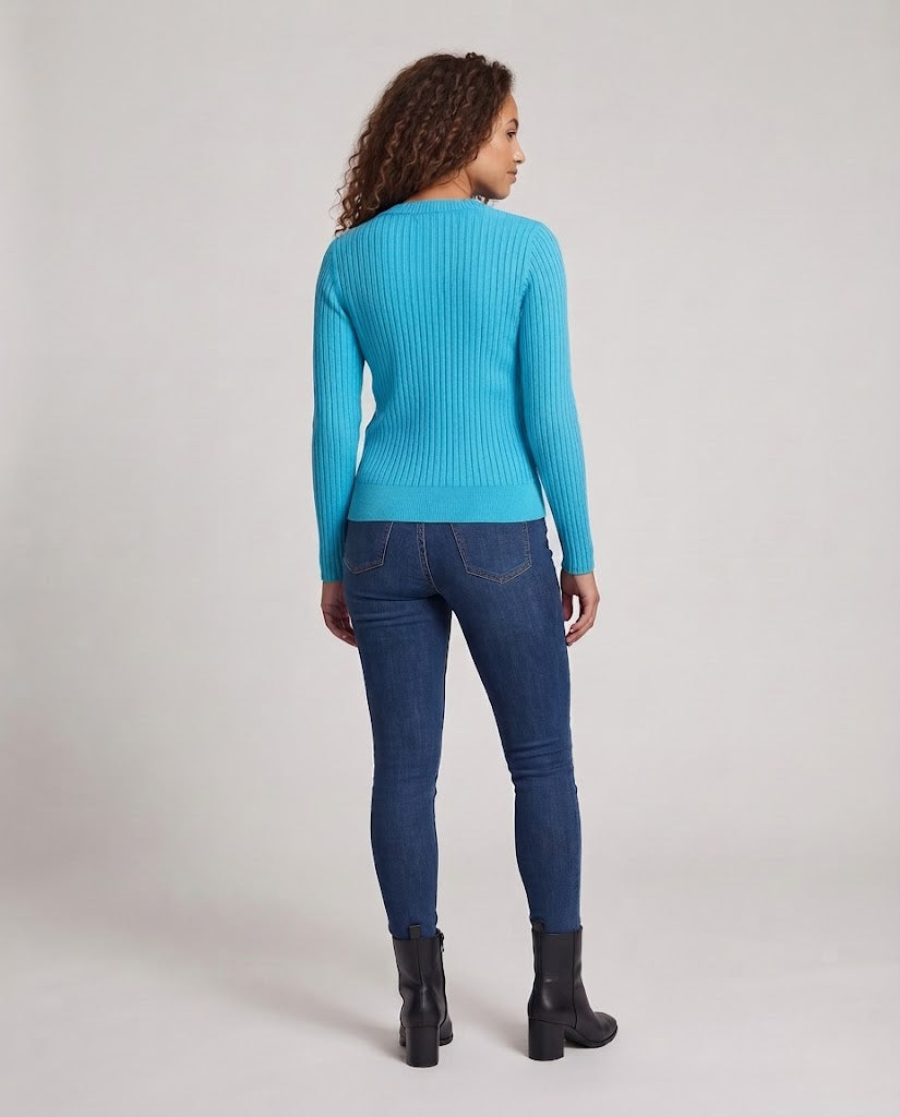 Damen Feinstrick-Cardigan mit durchgehender Knopfleiste und feinem Rippenstruktur‑Finish Nord Taschen
