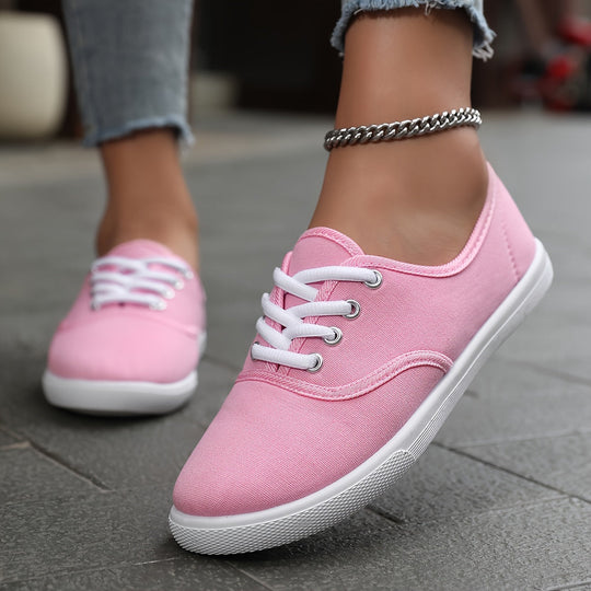 Bequeme Niedrige Canvas Schnürschuhe - Vittorelli