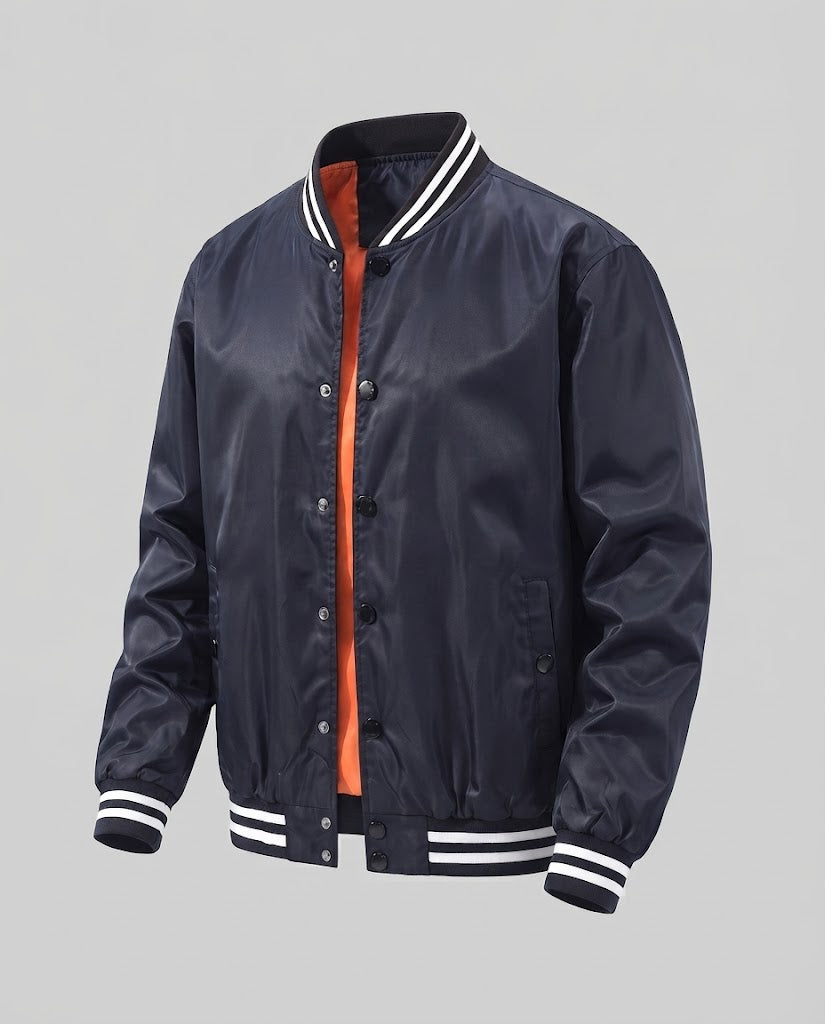 Herren College-Blouson mit gestepptem Thermofutter und kontrastierendem Rippkragen Nord Taschen