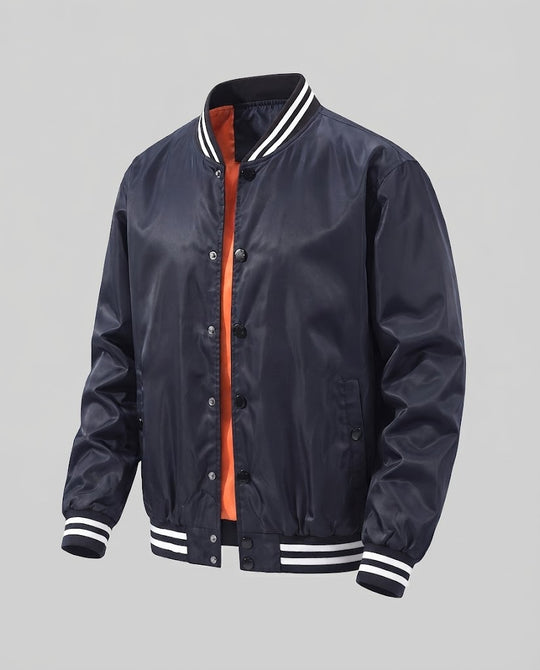 Herren College-Blouson mit gestepptem Thermofutter und kontrastierendem Rippkragen Nord Taschen