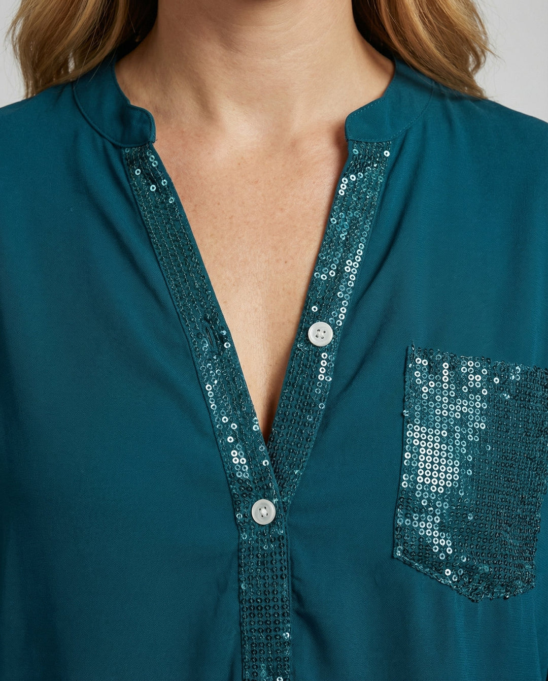 Glitzerbluse Damen Pailletten