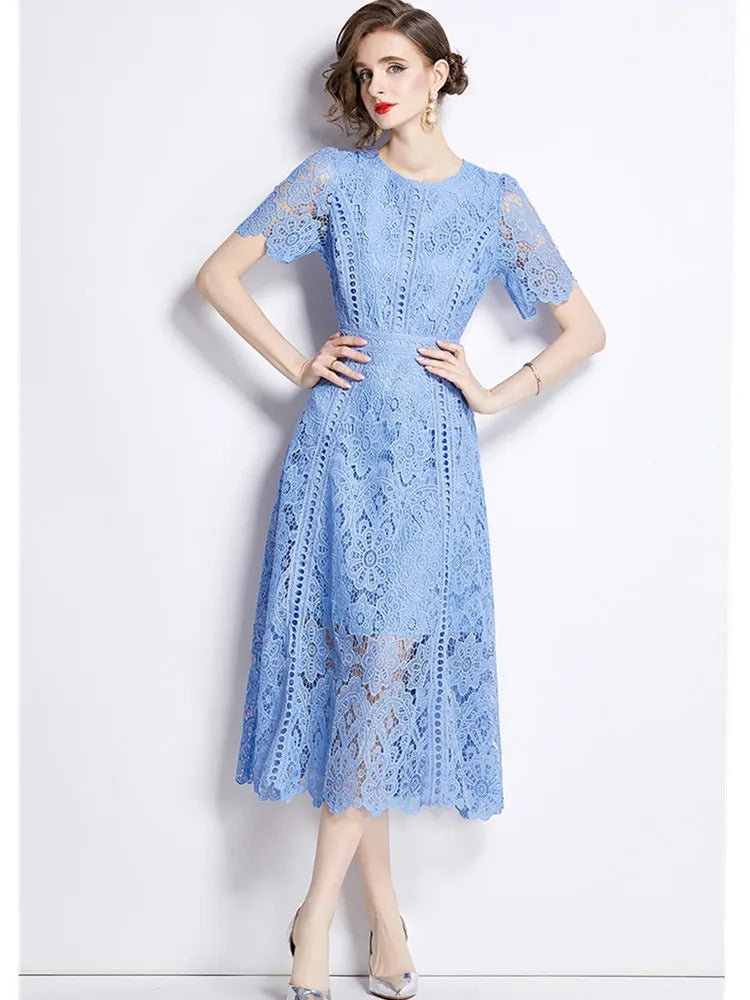Elegantes Spitzenkleid Midi-Länge - Vittorelli