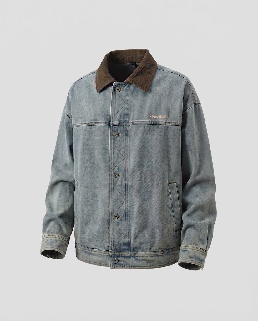 Herren Freizeit Denim Jacke Nord Taschen