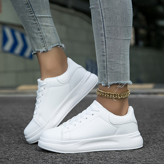 Saubere Weiße sneaker Für Damen, Weiß