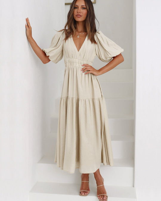 Kleid Mit Puffärmeln