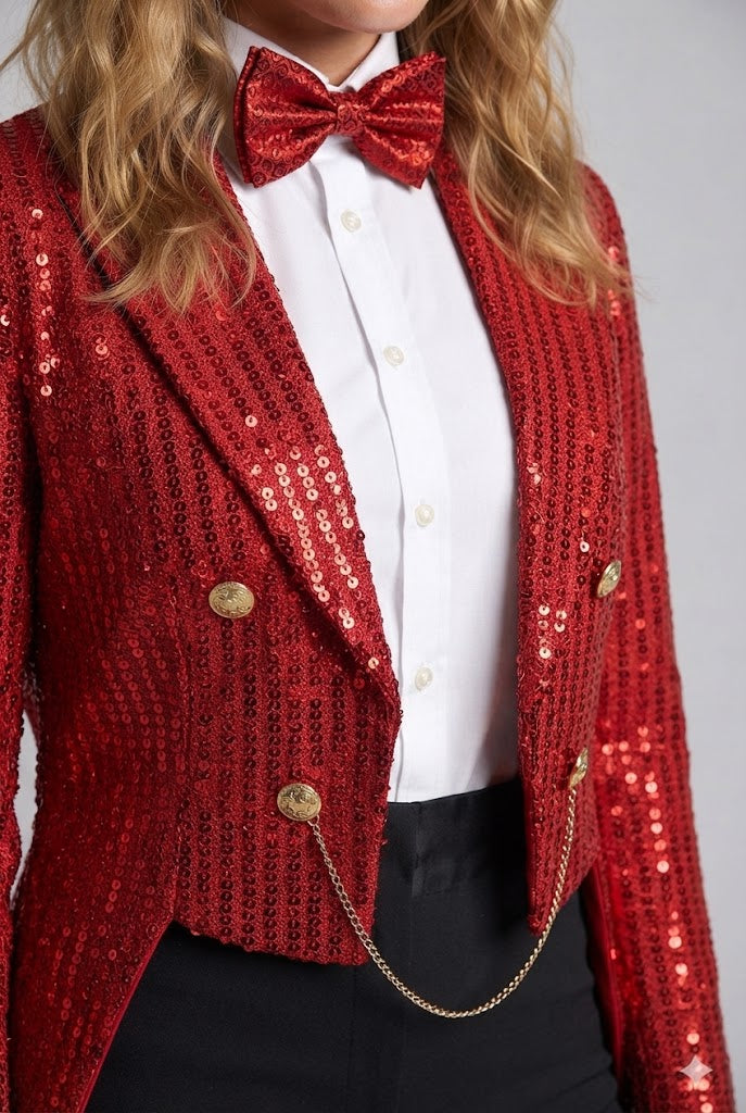 Frauen festlichen Glitzer Blazer Nord Taschen
