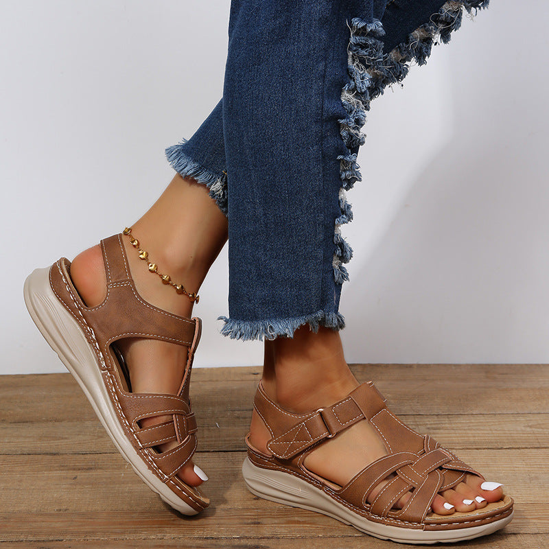 Orthopädische Damen Klettverschluss-Sandalen