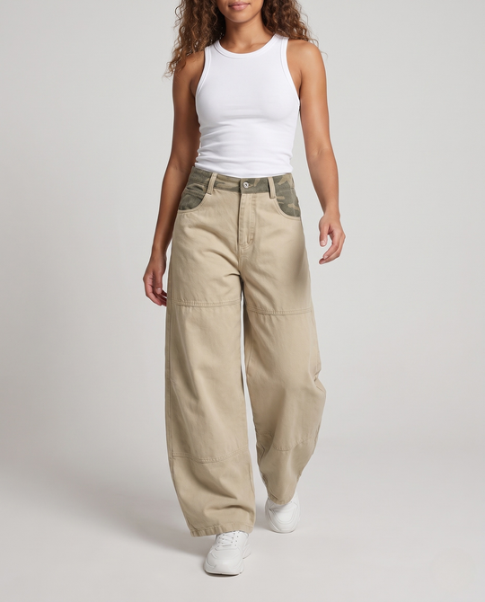 Damen Stilvolle Lockere Cargo-Hosen Nord Taschen