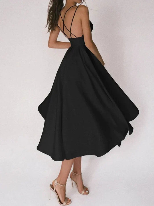 elegantes Kleid mit V-Ausschnitt und Trägern - Vittorelli