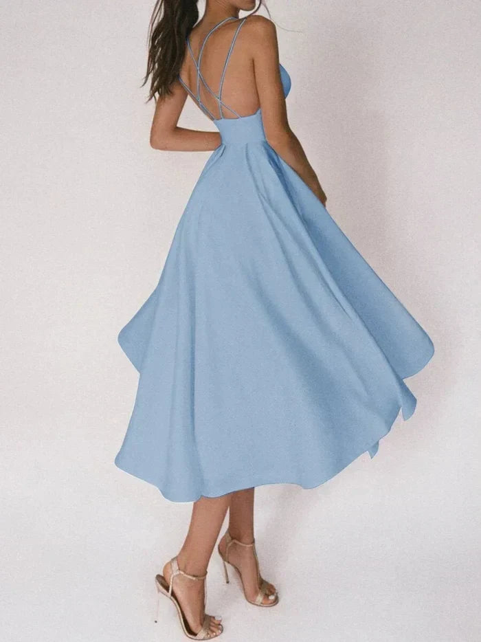 elegantes Kleid mit V-Ausschnitt und Trägern - Vittorelli