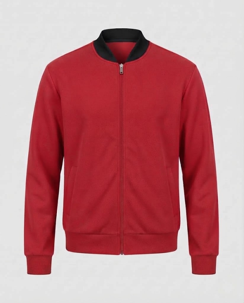Herren Baumwollmischung Bomber Sweatjacke mit durchgehendem Reißverschluss und Seitentaschen Nord Taschen