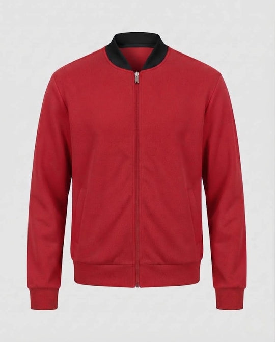 Herren Baumwollmischung Bomber Sweatjacke mit durchgehendem Reißverschluss und Seitentaschen Nord Taschen