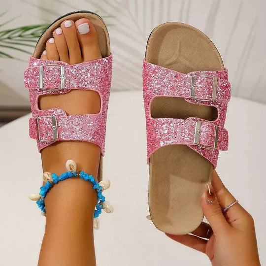Slippers mit Doppelter Schnalle