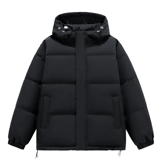 Gefütterte Herren-Winterjacke mit Kapuze und Windschutz