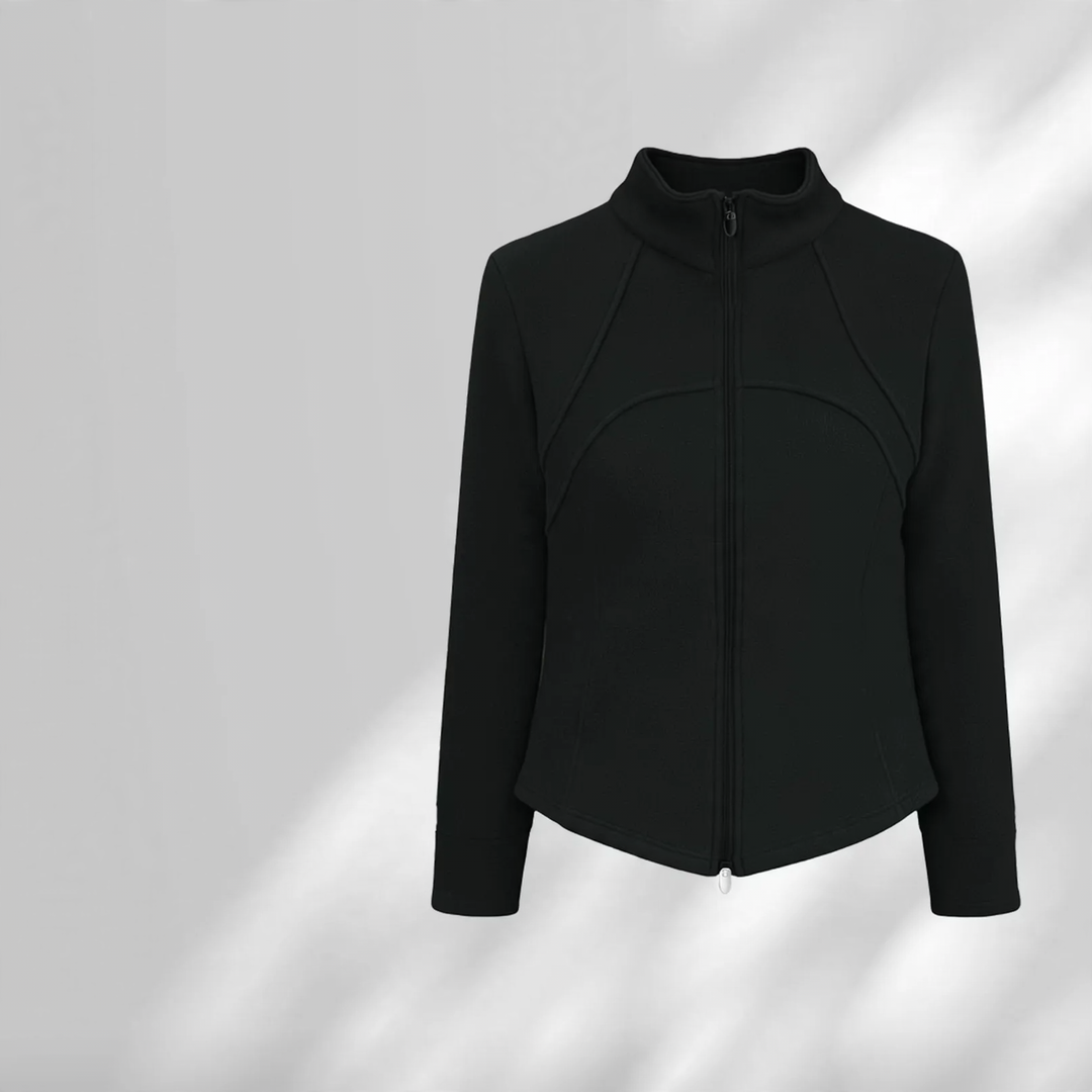 Gefütterte Lammfell-Sportjacke mit Stehkragen