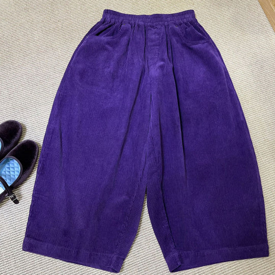 Vintage Kordhose für Damen, lockerer Schnitt, Baumwolle