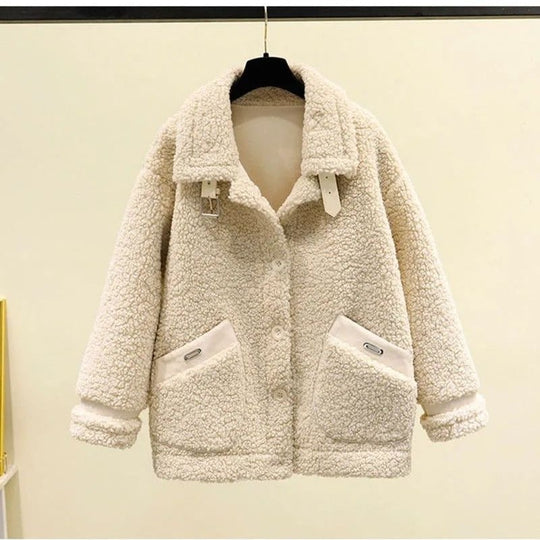 Lammfleece-Imitat Jacke für Damen, Herbst und Winter