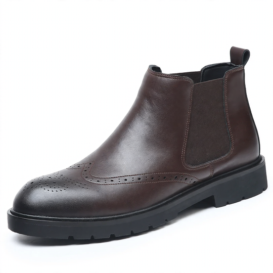 Klassische Herren-Chelsea-Boots mit Brogue-Details