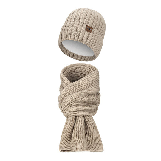 Winter-Set: Strickmütze und Schal, gefüttert, wärmend