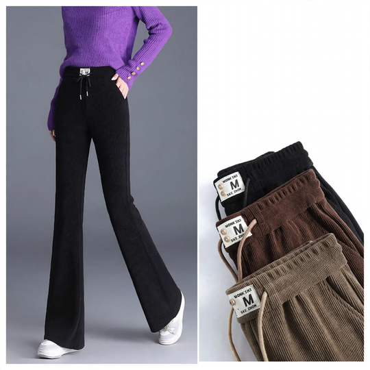 Gefütterte Kord-Hose mit leichtem Schlag