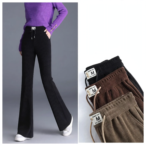 Gefütterte Kord-Hose mit leichtem Schlag