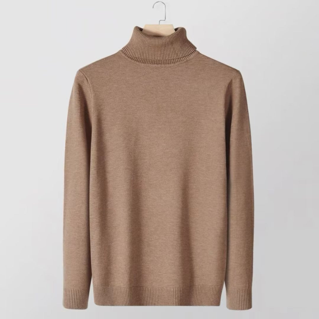 Herren-Strickpullover mit hohem Kragen, warm und lässig
