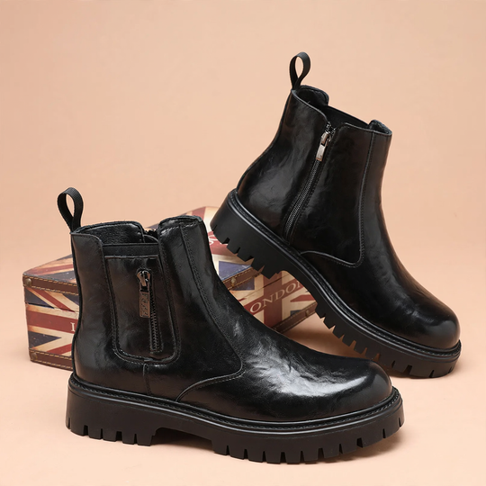 Moderne Herren-Stiefeletten mit Plateausohle