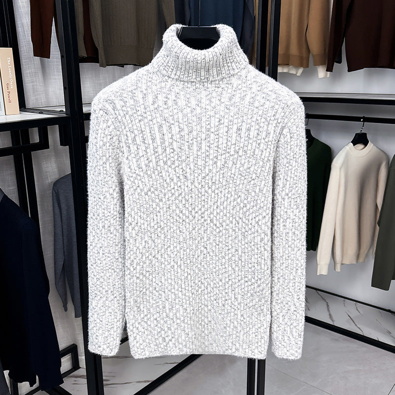 Herren-Rollkragenpullover mit Wollanteil und Futter
