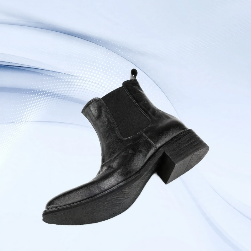 Elegante Herren-Lederstiefel mit Keilabsatz