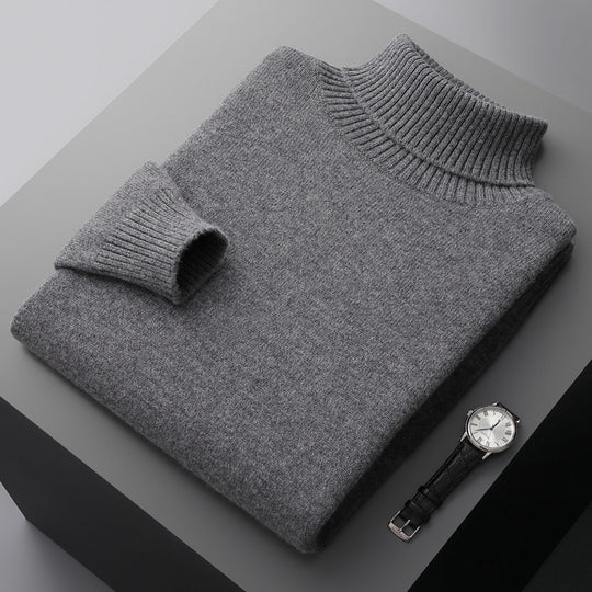 Herren-Wollpullover mit Rollkragen, 100% Wolle
