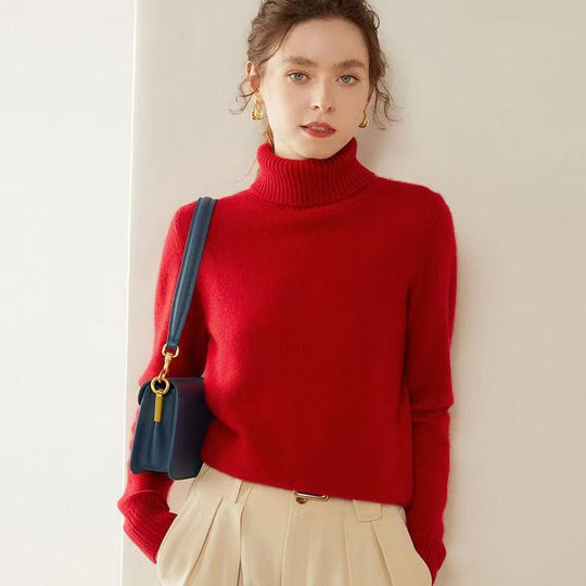 Damen Kaschmir-Pullover mit Rollkragen