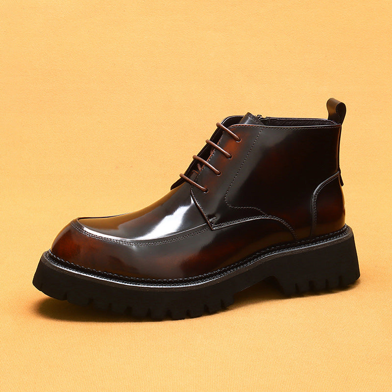 Herren-Lederstiefel mit Reißverschluss