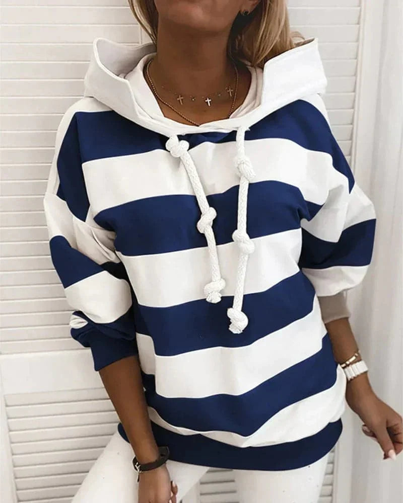 Hoodie Strickdetails Lockere Passform Weiche Materialien
