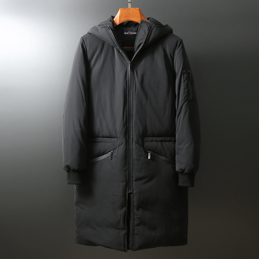 Herren Wattierter Langparka mit Kapuze und winddichtem Schutz Nord Taschen