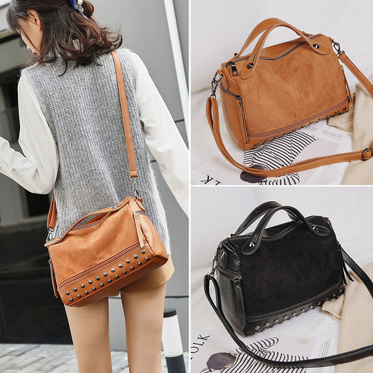 Damen modische Handtasche mit auffälligen Nieten und abnehmbarem Schulterriemen Nord Taschen