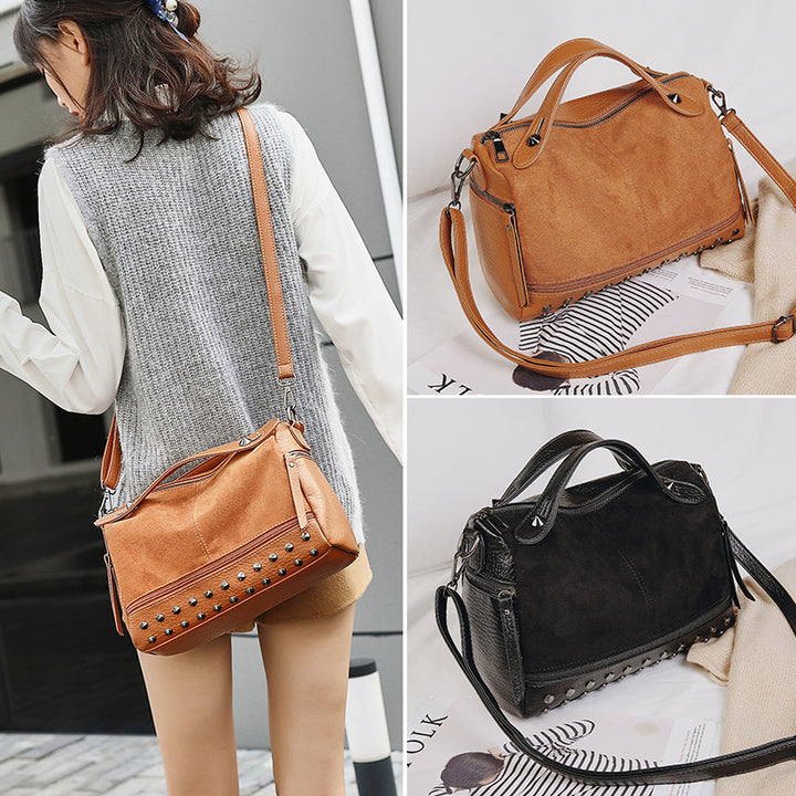 Damen modische Handtasche mit auffälligen Nieten und abnehmbarem Schulterriemen Nord Taschen
