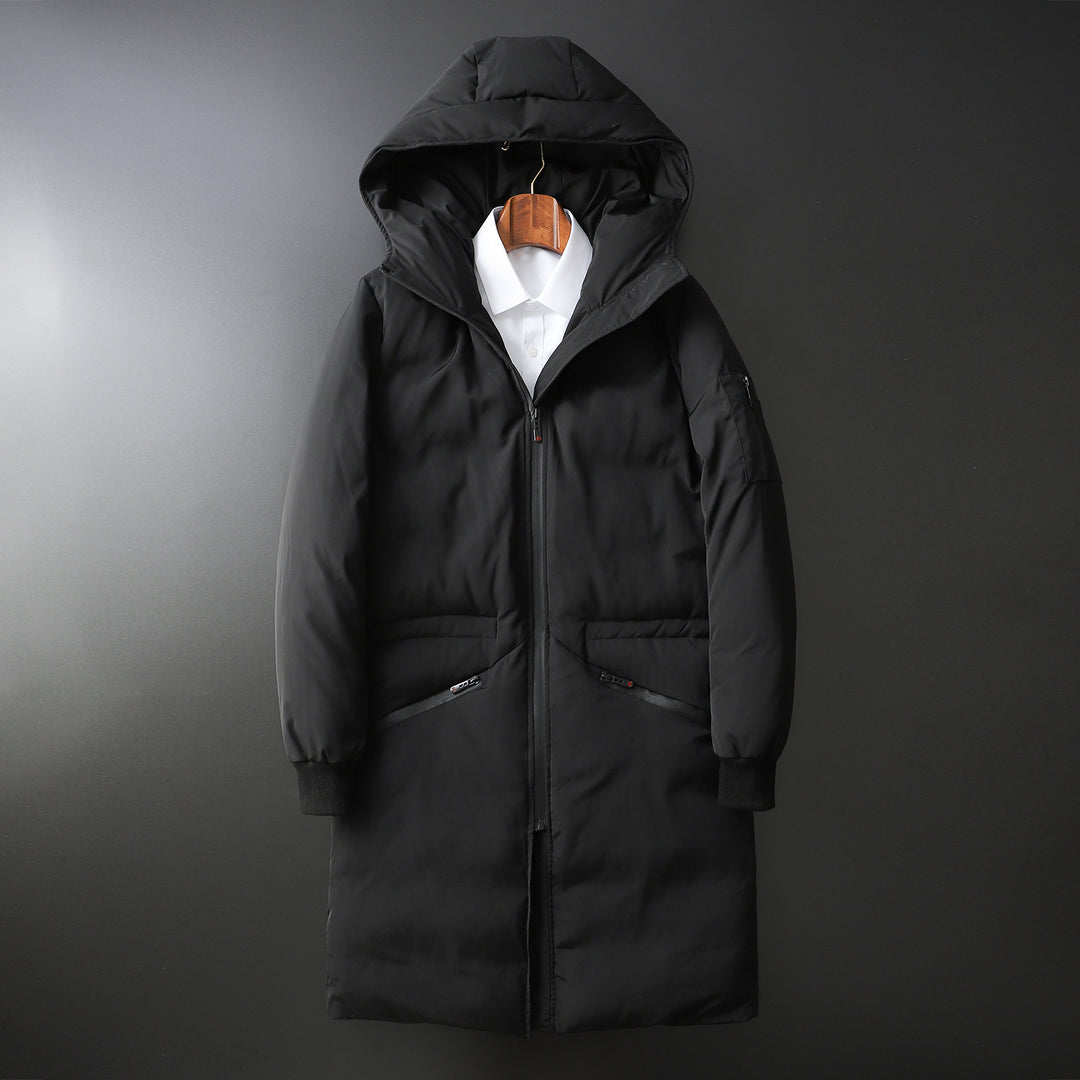 Herren Wattierter Langparka mit Kapuze und winddichtem Schutz Nord Taschen