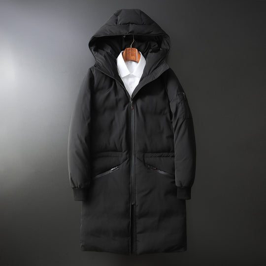 Herren Wattierter Langparka mit Kapuze und winddichtem Schutz Nord Taschen