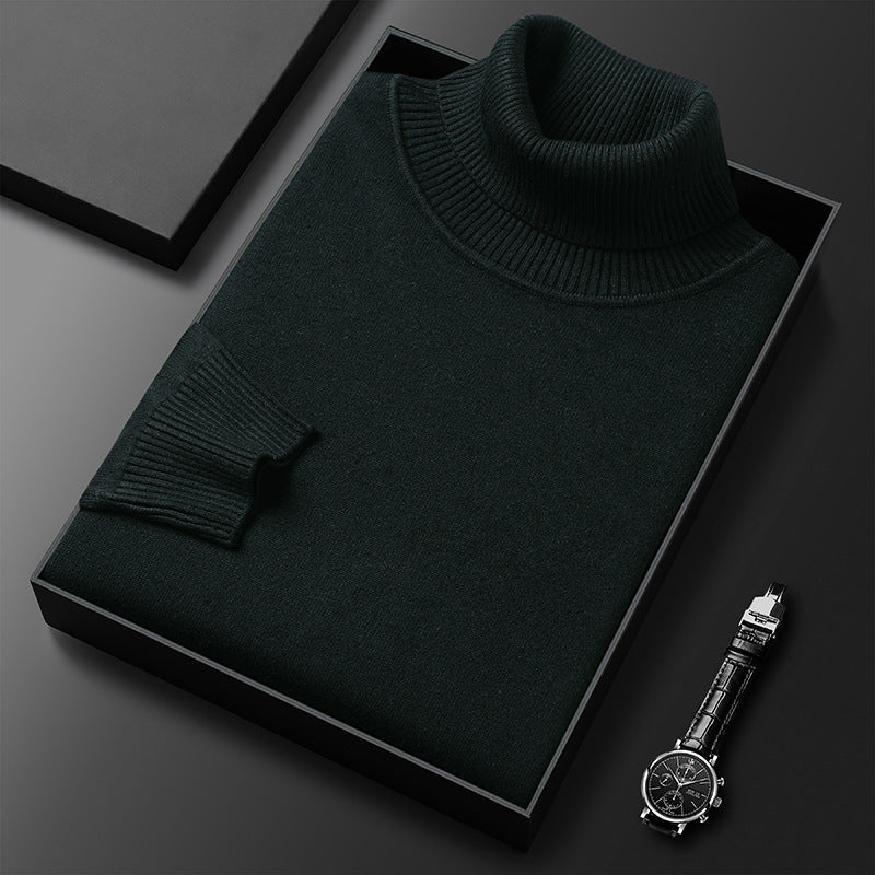 Warmer Herren-Rollkragenpullover, gestrickt