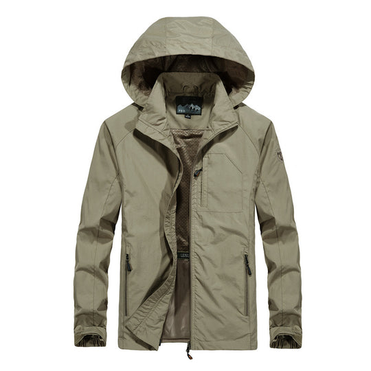 Herren Leichte Softshell-Outdoorjacke mit Kapuze, atmungsaktivem Meshfutter und Reißverschlussbrusttasche Nord Taschen