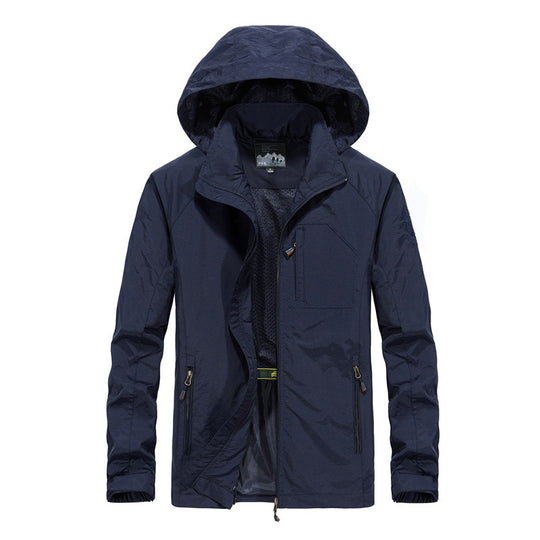 Herren Leichte Softshell-Outdoorjacke mit Kapuze, atmungsaktivem Meshfutter und Reißverschlussbrusttasche Nord Taschen