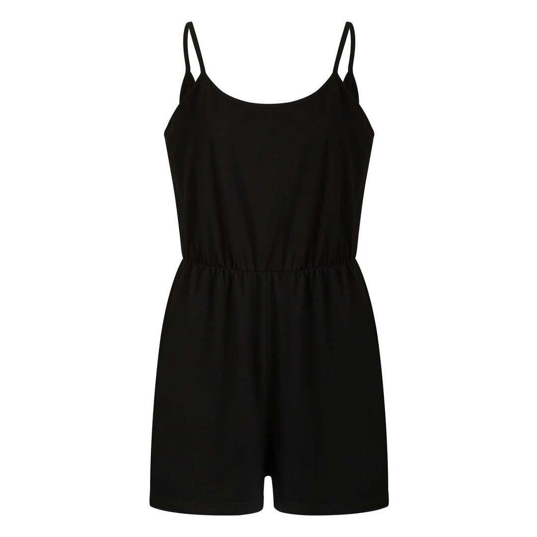 Damen stylischer Jumpsuit mit verstellbaren Trägern und Gummizug in der Taille Nord Taschen