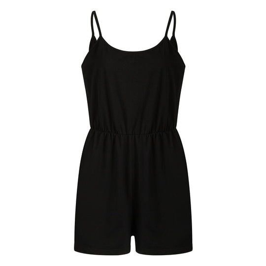 Damen stylischer Jumpsuit mit verstellbaren Trägern und Gummizug in der Taille Nord Taschen