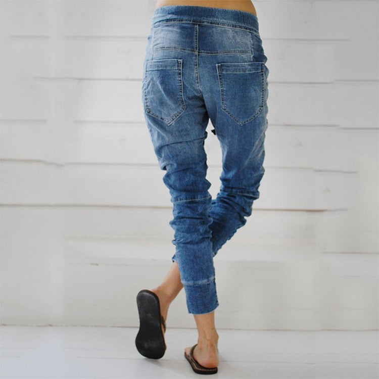 Damen Cargohose im lässigen Denim-Style mit Gummizug